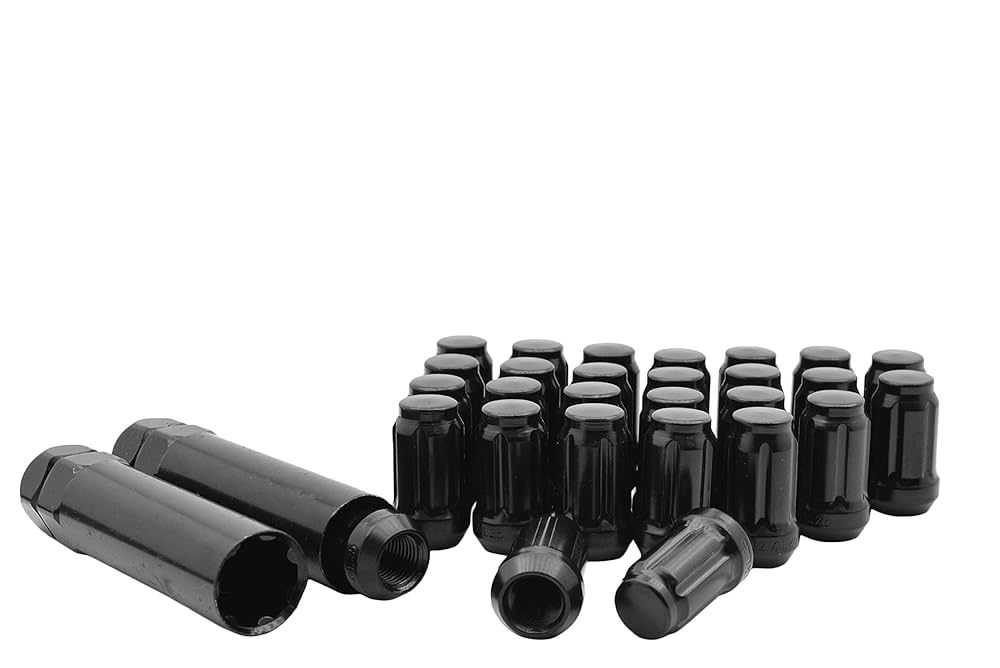 のっつ Amazon.com: Set of 24 Black M12x1.5 Tuner 6 Spline Lug Nuts